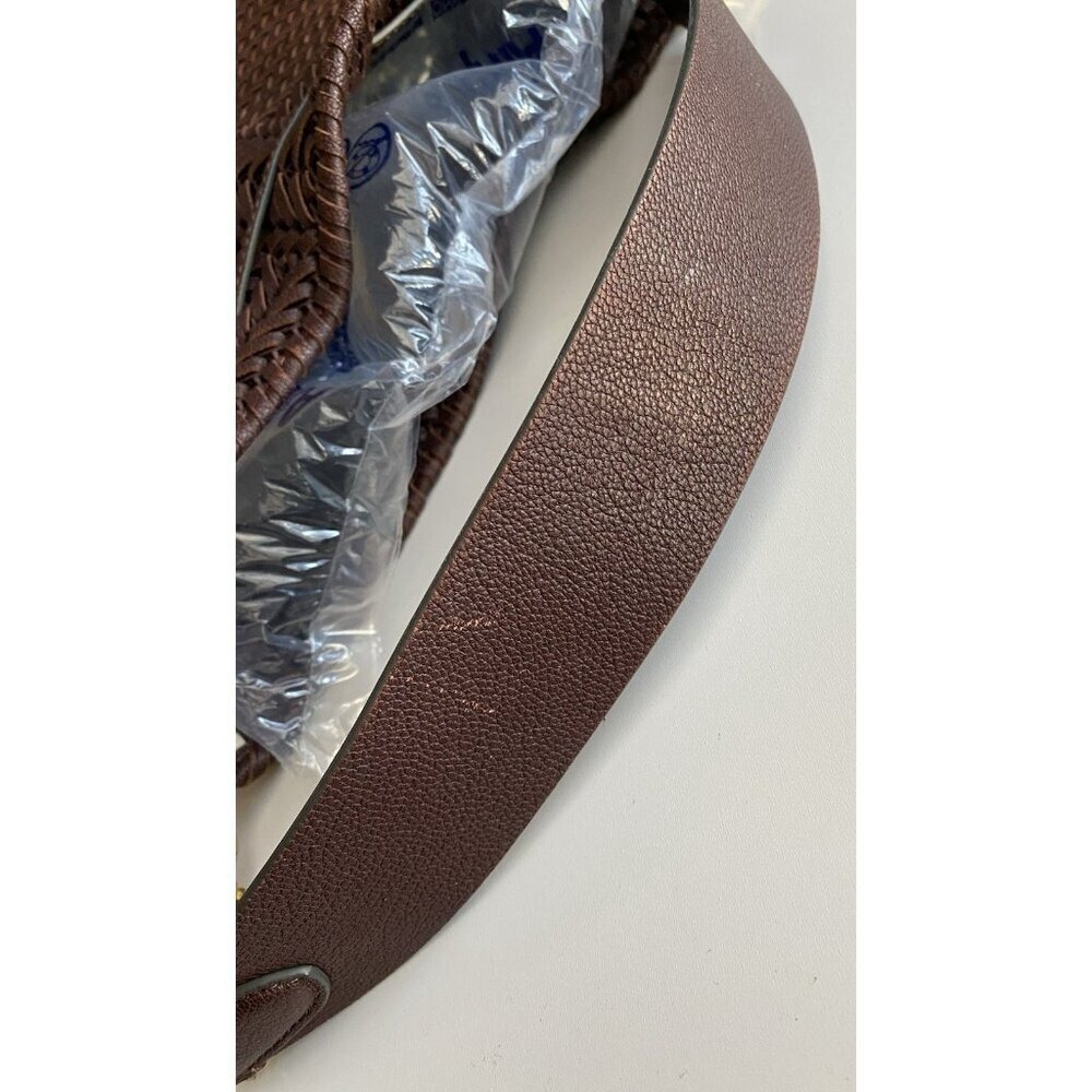 Anya Hindmarch Neeson Leather Woven Bucket Bag Rosewood Brown Tassel - Picture 16 of 17